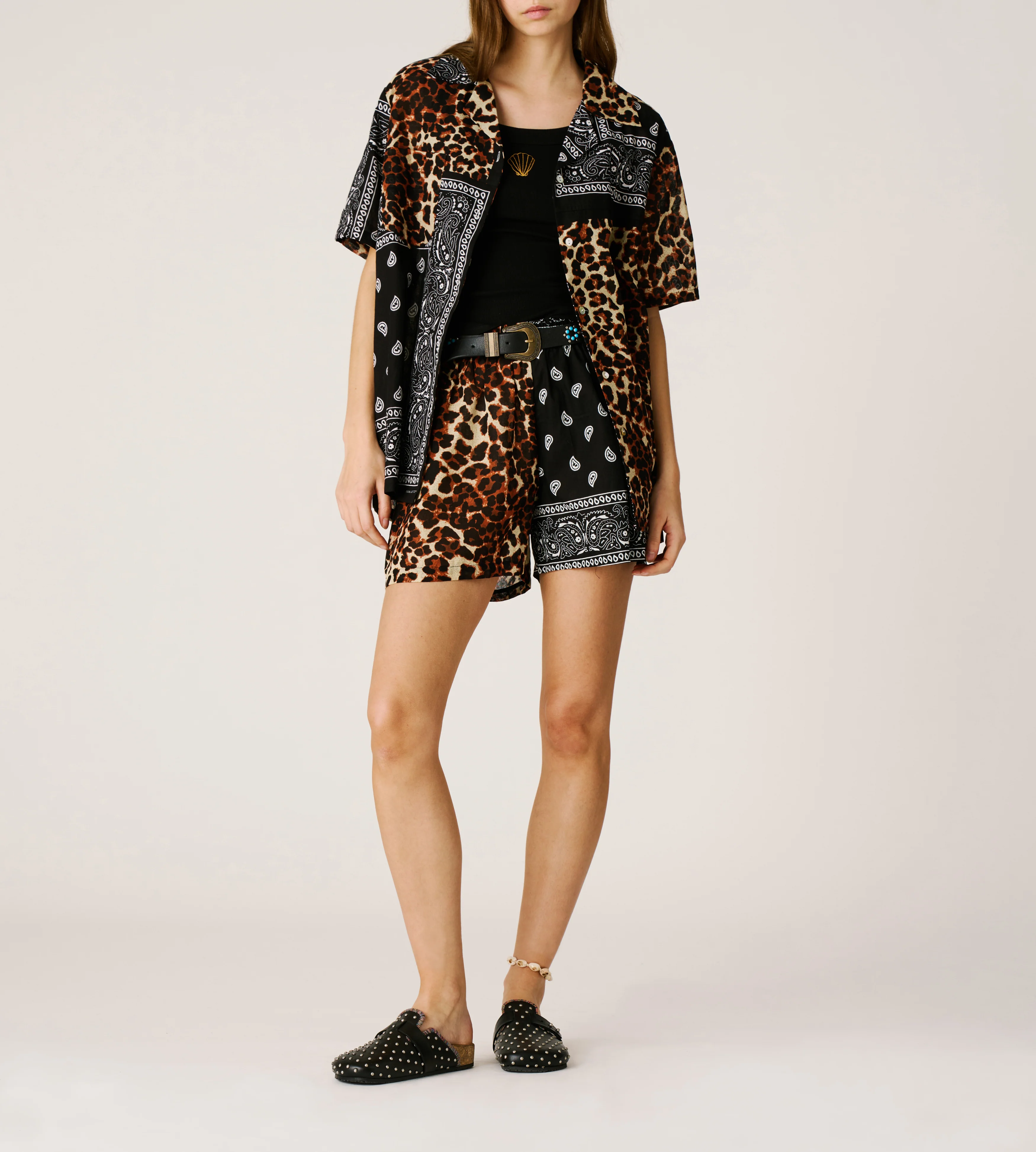 Bandana shirt leopard black - Image 2
