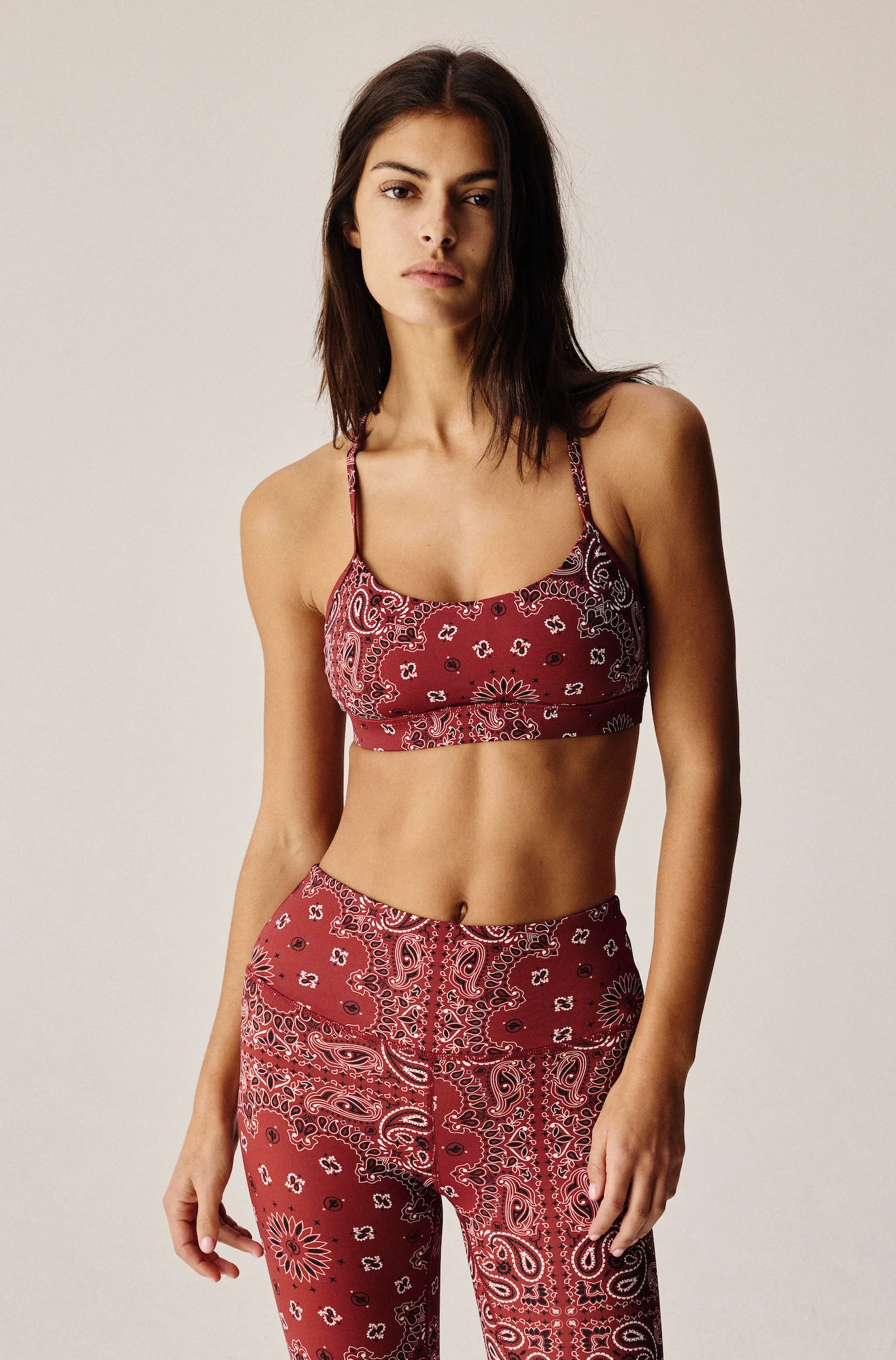 Yoga bra burgundy bandana